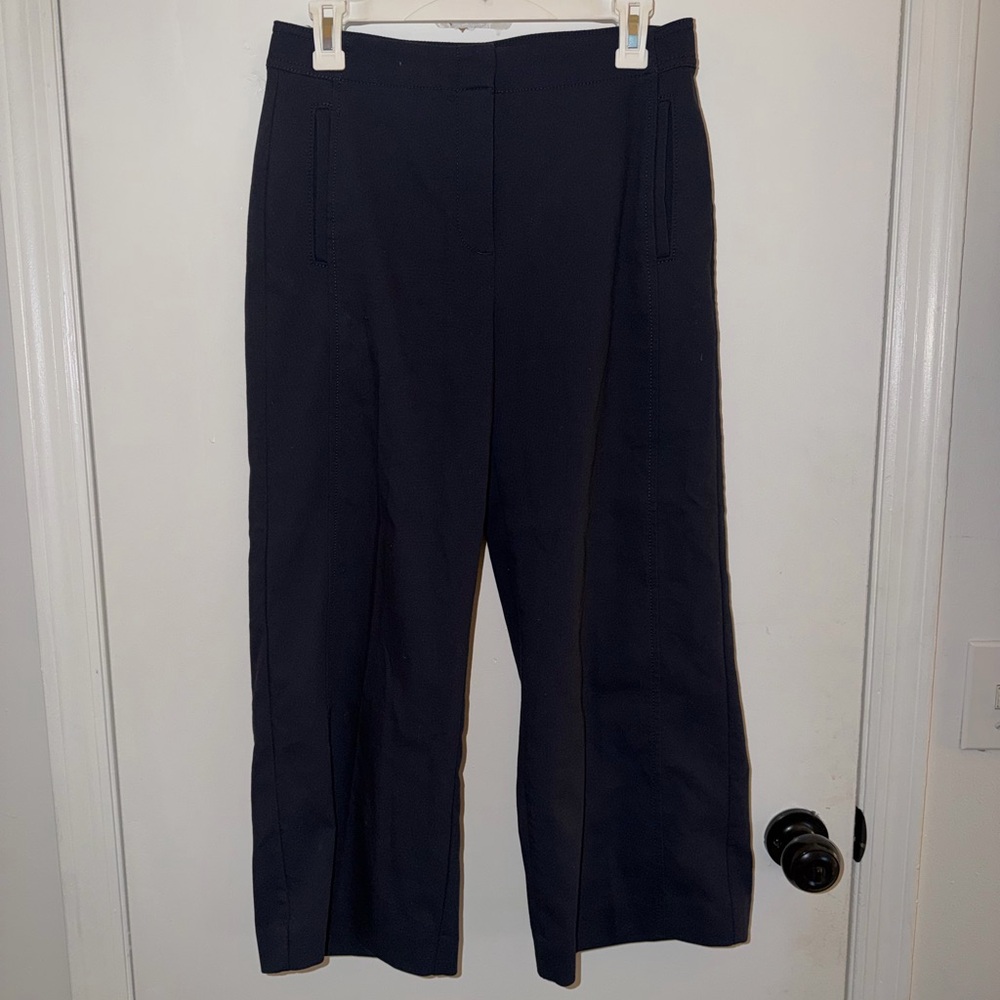 Ann Taylor Curvy Straight-Leg Pants in Navy